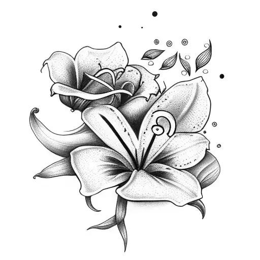 Lily Tattoo Spine With Roses