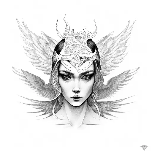 Word In The Middle With Wings At Sides