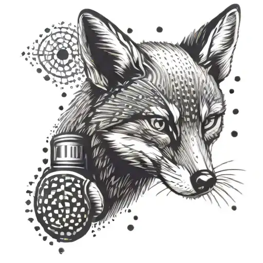 A Fox Wearing Boxing Gloves With A Binary Code Background