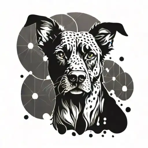 A Dog Posesed Face With Fuious