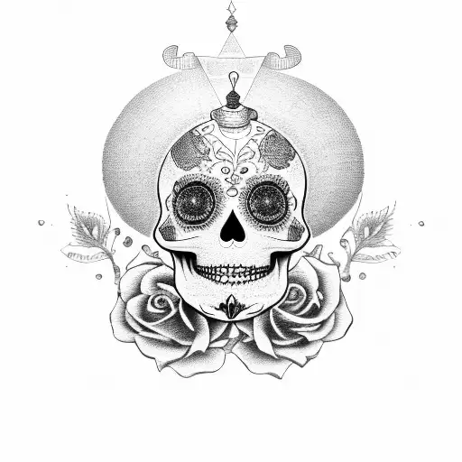 Sugar Skull With Top Hat