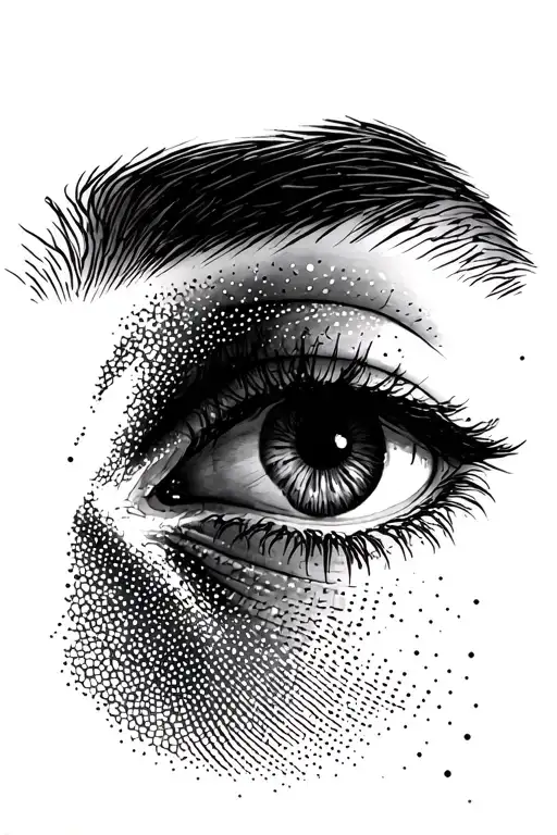 Black Eyes In The Strength Of The Pre -Fit With The Addition Of Black Lines