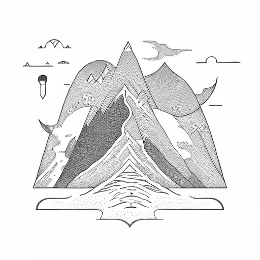 Path Connecting Mountain And Sea With A Name On Path As Raha