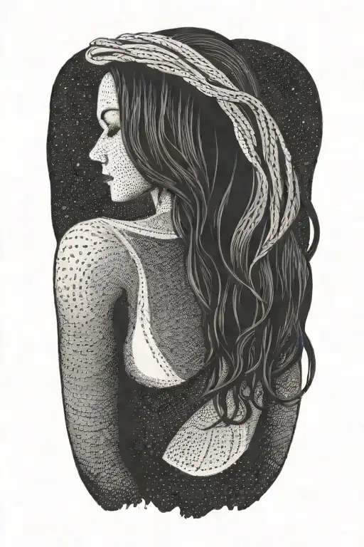 Faceless Slim Woman Silhouette Sensual Flexing