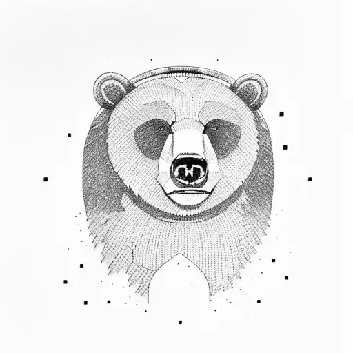 Bear Standing On Log In Forest