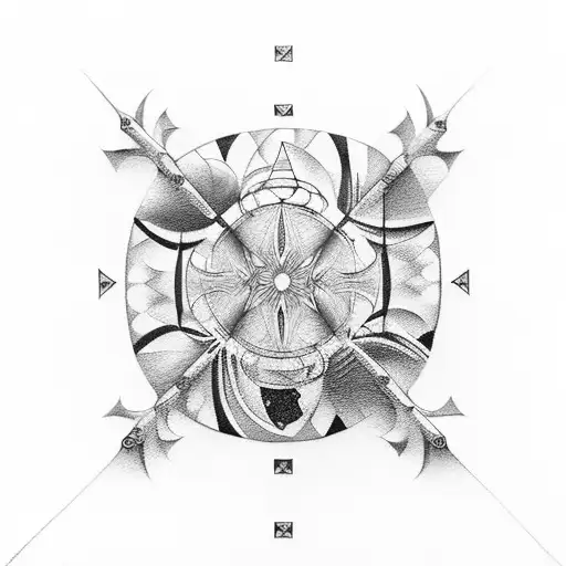 Symmetrical Optical Illusion Design Of A Chess Board With Sky And Sea Elements