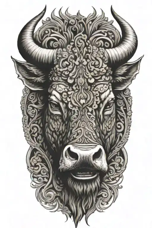 Enraged Bull With 2 Thick Horns