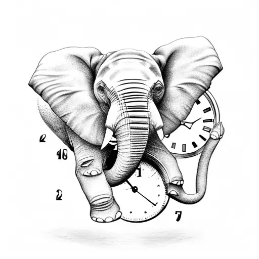 Elephant With Clock
