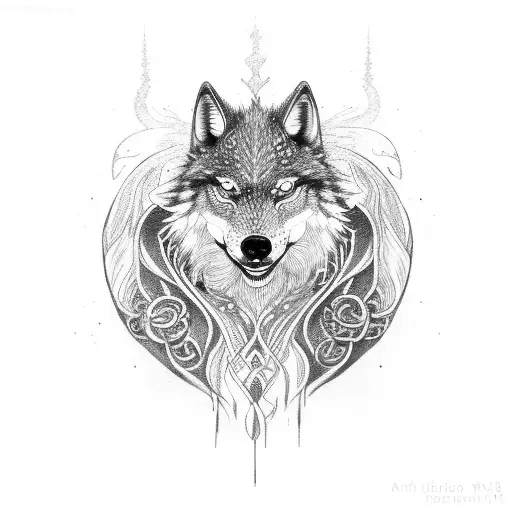 Nordic Knotworkm Water Wolf