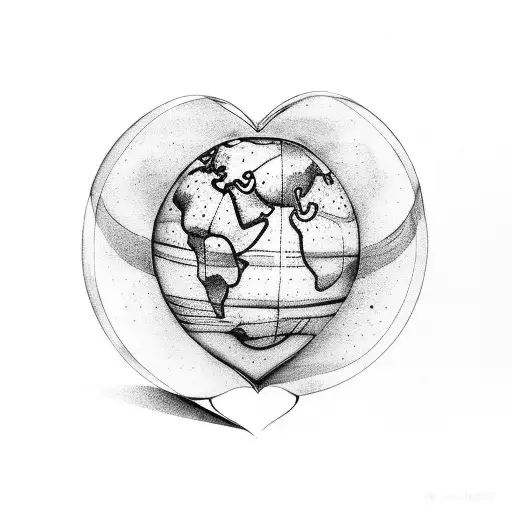 Broken Globe With The Core As A Human Heart
