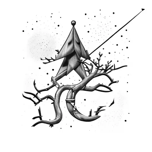 Arrow Covered In Mistletoe Around The Shaft