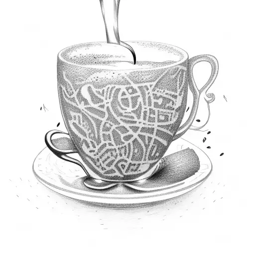 Coffee Cup With Coffee In The Cup At The Bottom