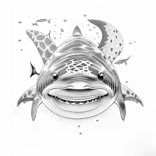 Whale With Tiger Sharks