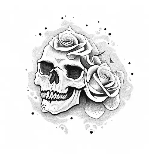 Skull With Rosses
