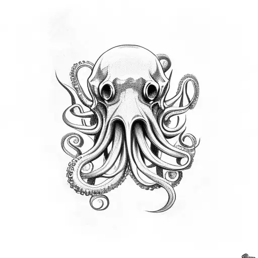 Octopus Tattoo With Skull On Head