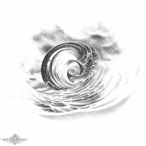 Ocean Wave With Space Objects