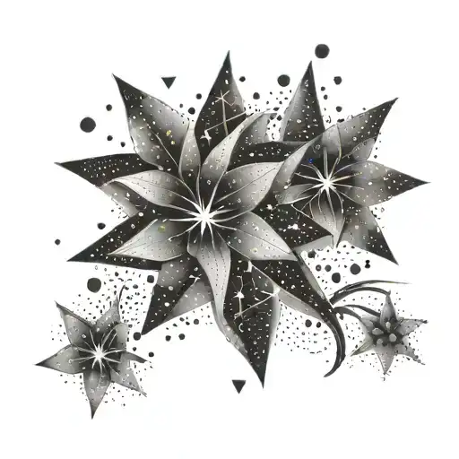 Constellation Of Stars Forming A Floral Pattern Inspired