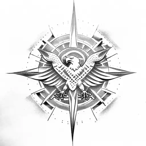 Eagle American Flag Compass