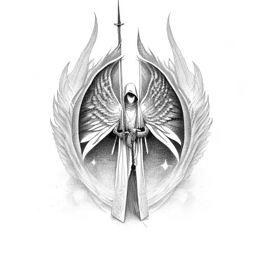 Hooded Angel With A Sword