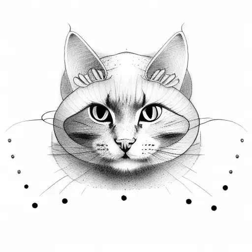 Black Cat With Hat On Head