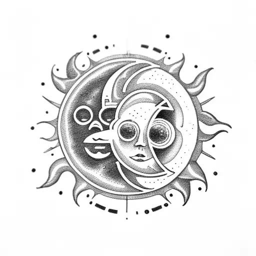 Sun And Moon With The Letters D J And L Inside It