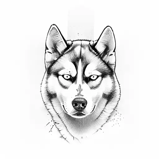 Husky Work At Laptop