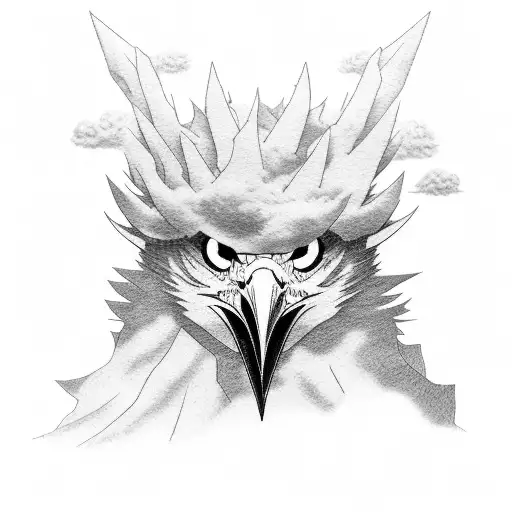 Uchiha Crow With A Straw Hat On Top Of Nimbus Cloud