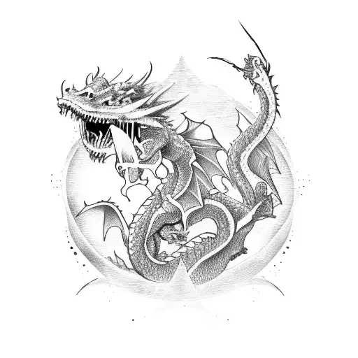 Demonic Dragon Playing Guitar