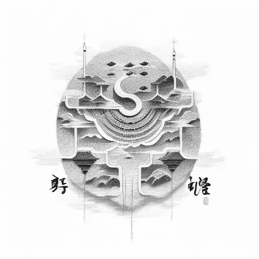 Balance Chinese Characters Abstract