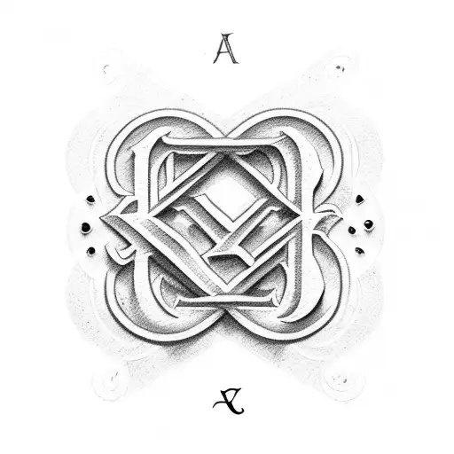 Love Symbol With Letter A And N