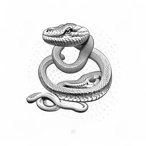 Coiled Snake 2 Hearts