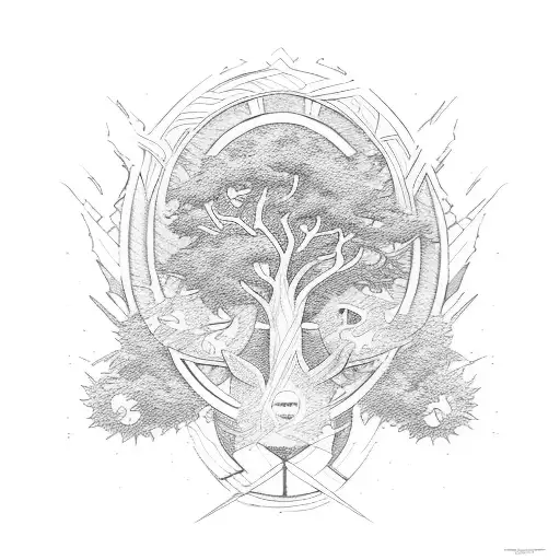 Family Tree Design Incorporating Marvel Characters In A Dotwork Style