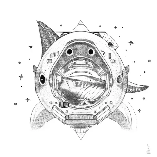 Whale Shark Wearing A Astronaut Helmet