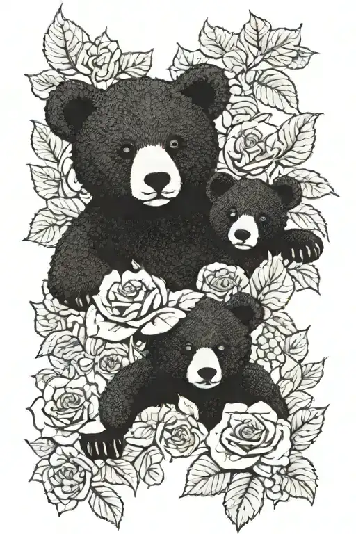 Ivy Vines Rose Bear Cub Faces