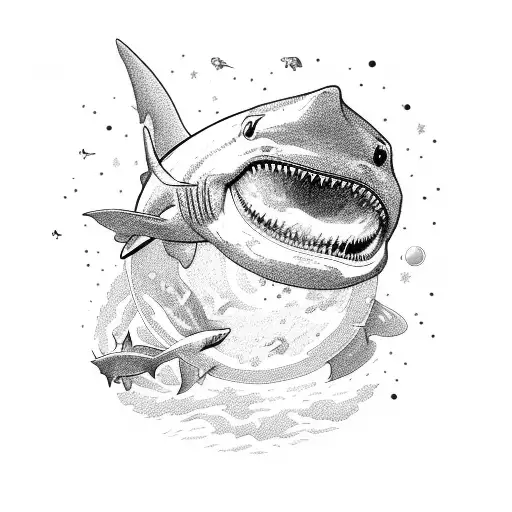 I Want A Shark Eating The Planet And Up Them I Wamt A Delphin Domains The Galaxy