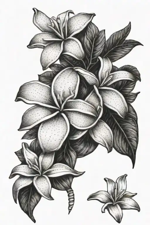 Frangipani Fine Line Art