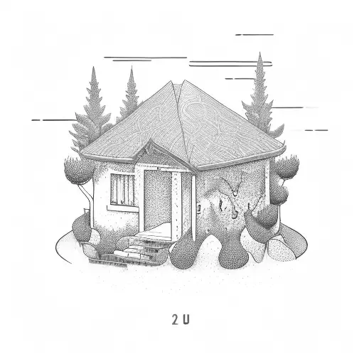 A Minimalist Design Of A Potted House Plant With Intricate Roots