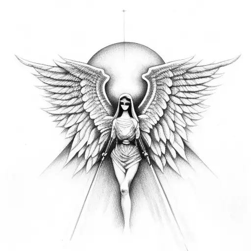 Angel Diparando Un Arco Con Los Ojos Censurados