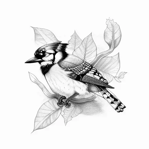 Black And White Bluejay