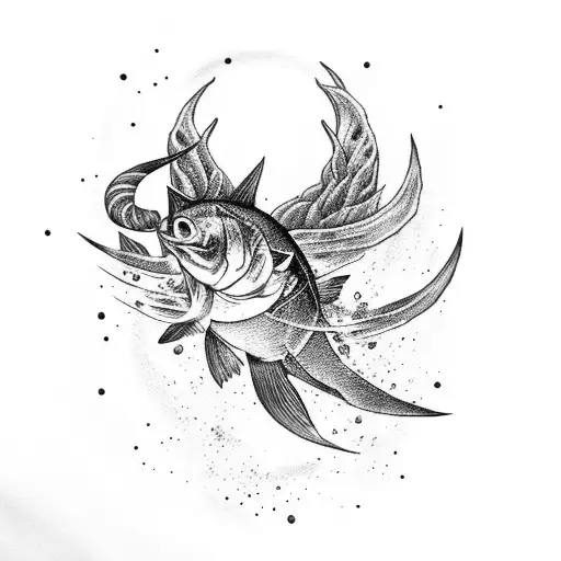 Poseidon Killing A Fish