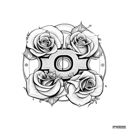 The Letter D With Roses And A Sword