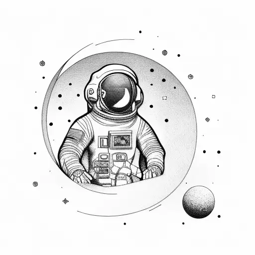 Astronaut With Geometries Figures