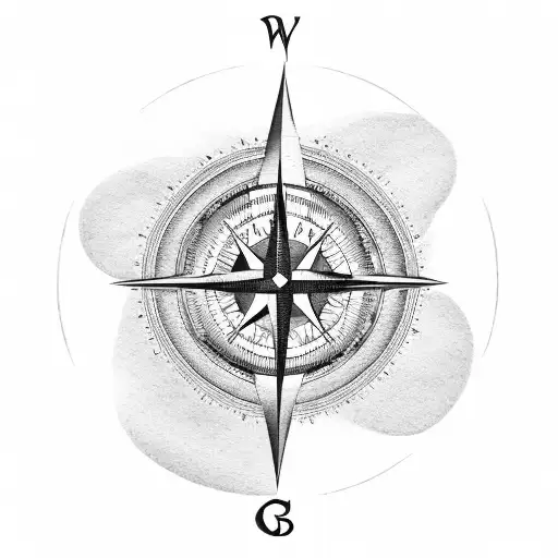 Compass With God's Eye In The Center Surrounded By Smoke