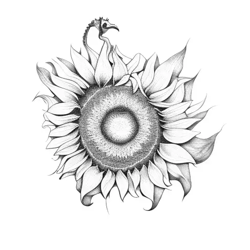 Sunflower And Giraffe