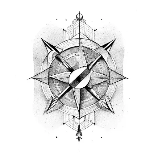 Arrow With The Malin Symbol And Compass