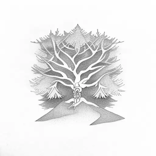 Skeleton And Trees Small