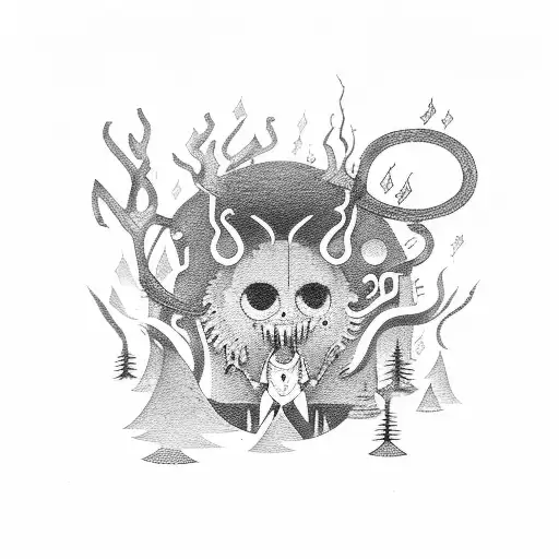 A Mysterious Cryptid Hiding In A Forest Of Musical Notes