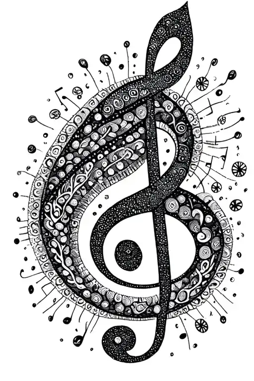 Mandala Music Notes Intertwined