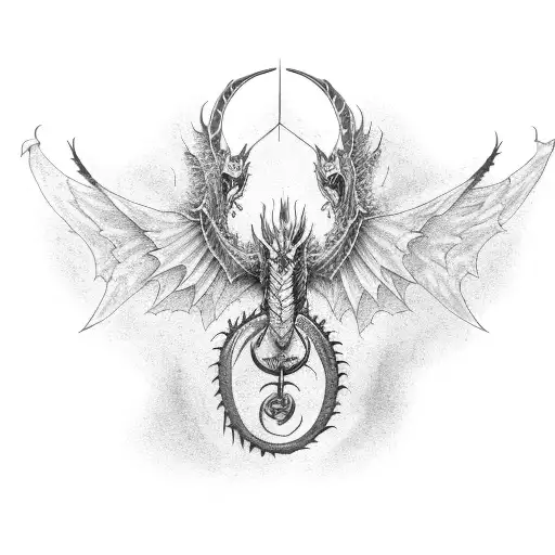 Black Dragon With Wings Leg Sleeve