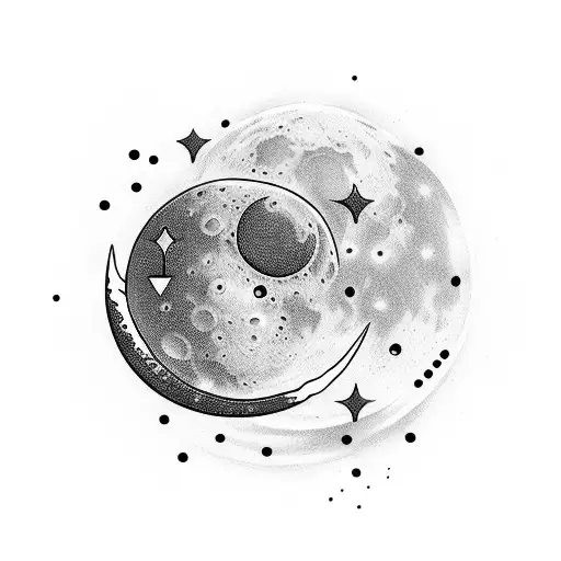 Moon And Star Patterned Alcohol Bottle